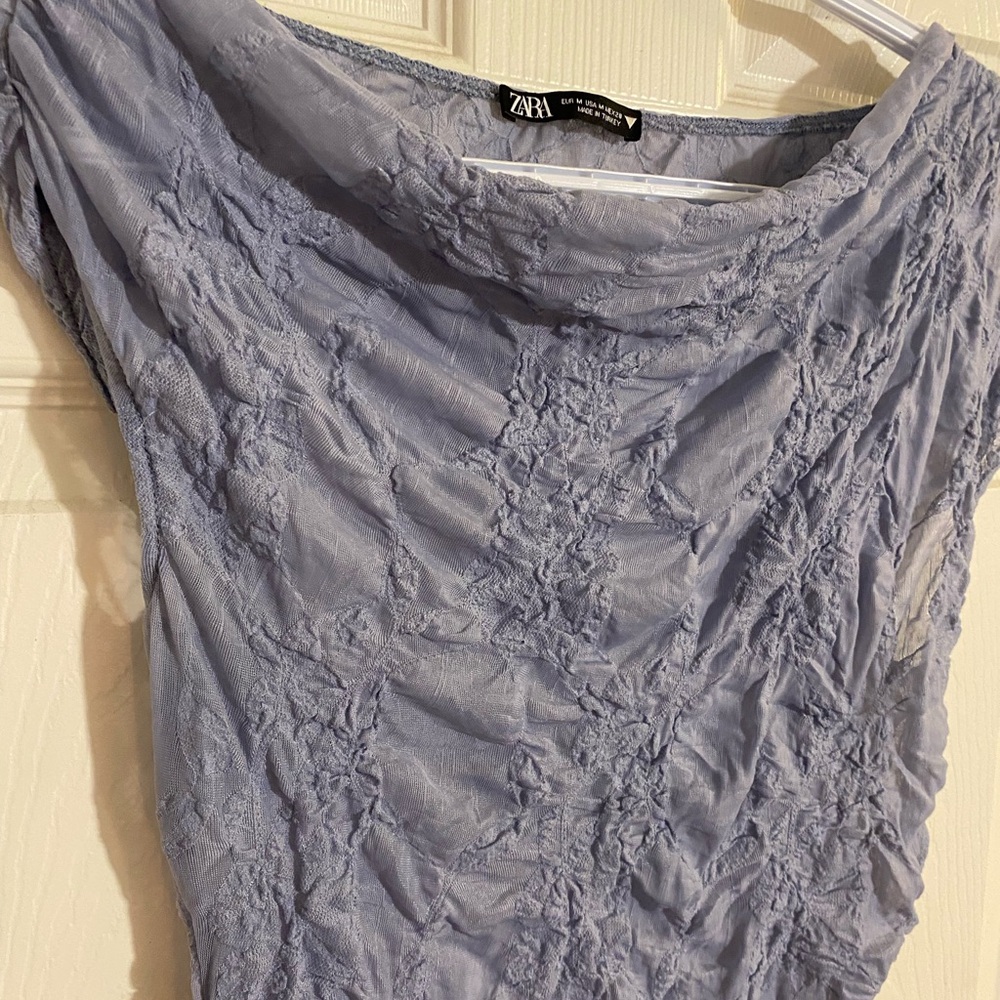 Sheer Asymmetric Overlay Top - Picture 9 of 13